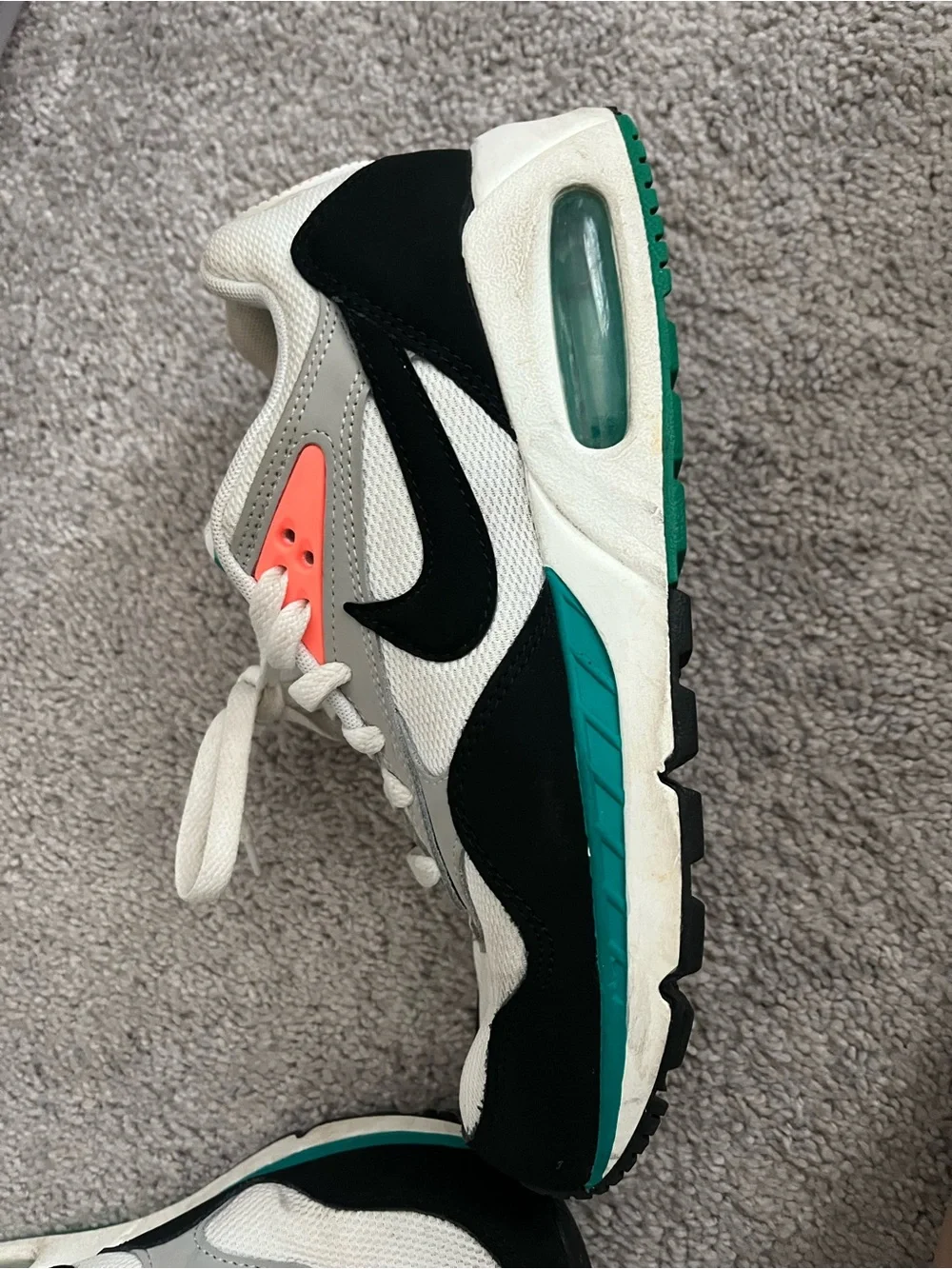 Nike White Gray Black Sneakers with Teal and Coral Accents